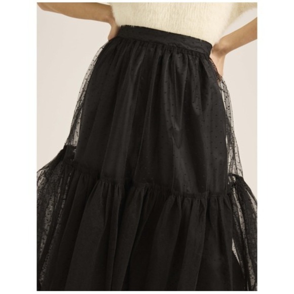 Scoop Womens Tulle Dot Midi Skirt Black Soot Size S (4-6) - Picture 6 of 7